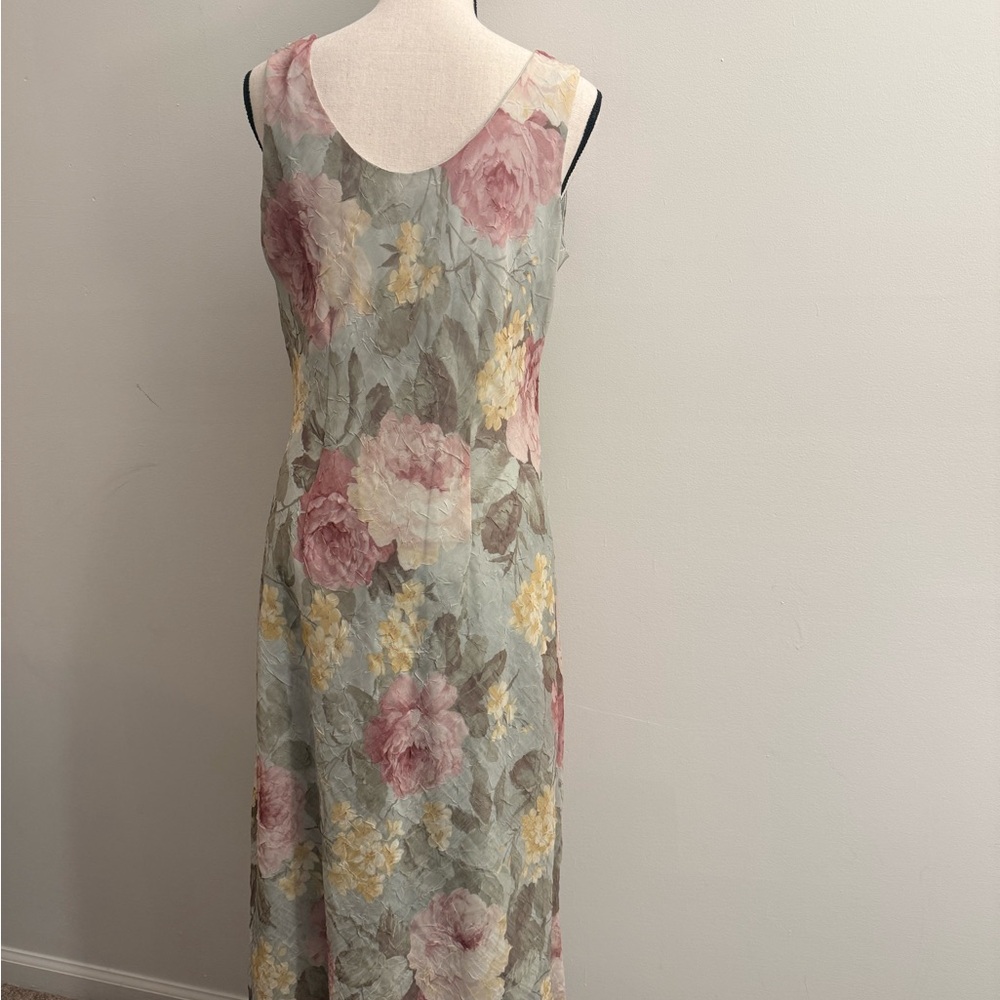 Romantic Vintage K. Petite Romantic Floral Midi Dress Women’s Size 12P - Picture 3 of 5